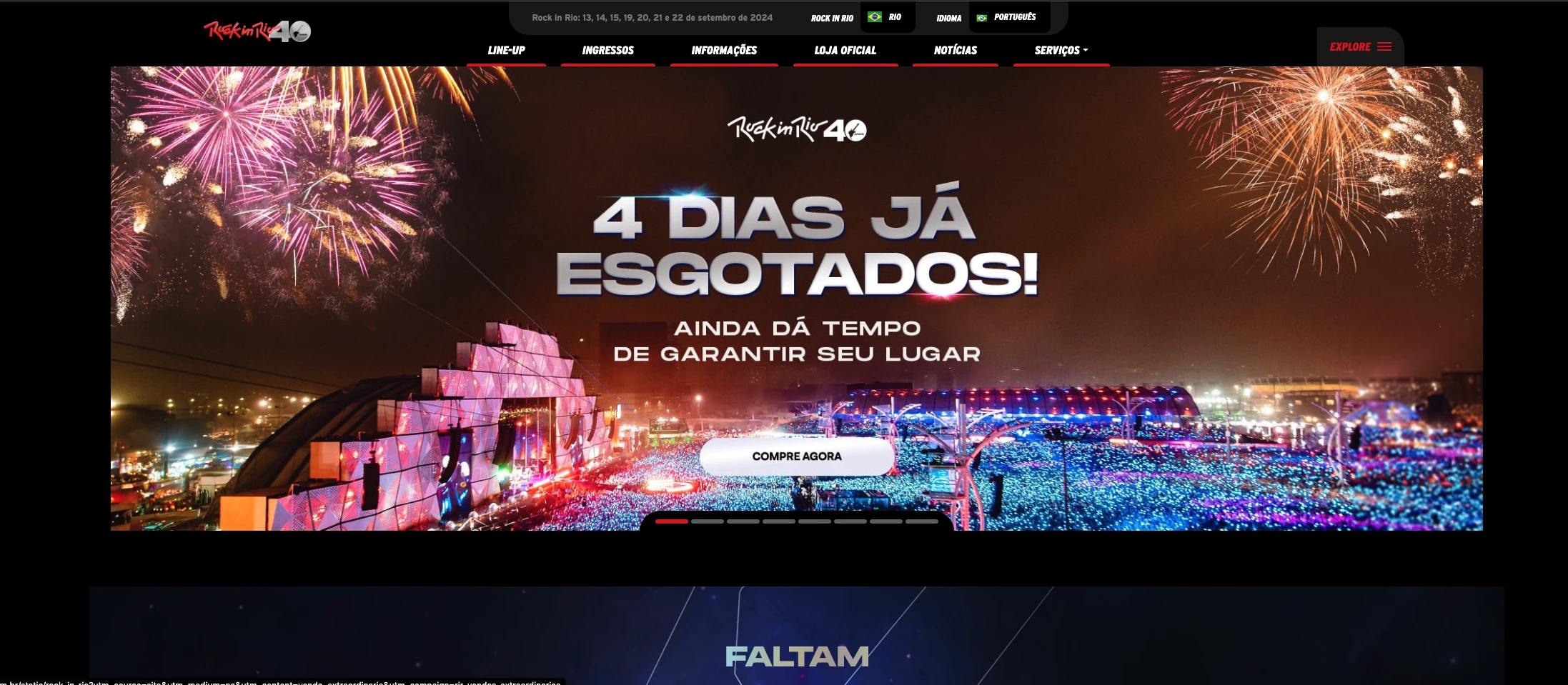 Quais sites do Brasil utilizam WordPress? - Rock In Rio