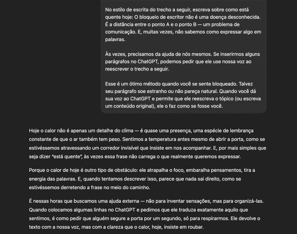 6 usos práticos do ChatGPT na escrita de blogs 4 propria voz chatgpt