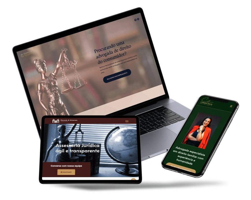 Exemplo de site profissional para advogados criado pela CodeTuring